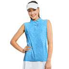 Cream Pie-Women Sleeveless Polo Shirt-Gerbera Prints