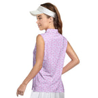 Cream Pie-Women Sleeveless Polo Shirt-Gerbera Prints