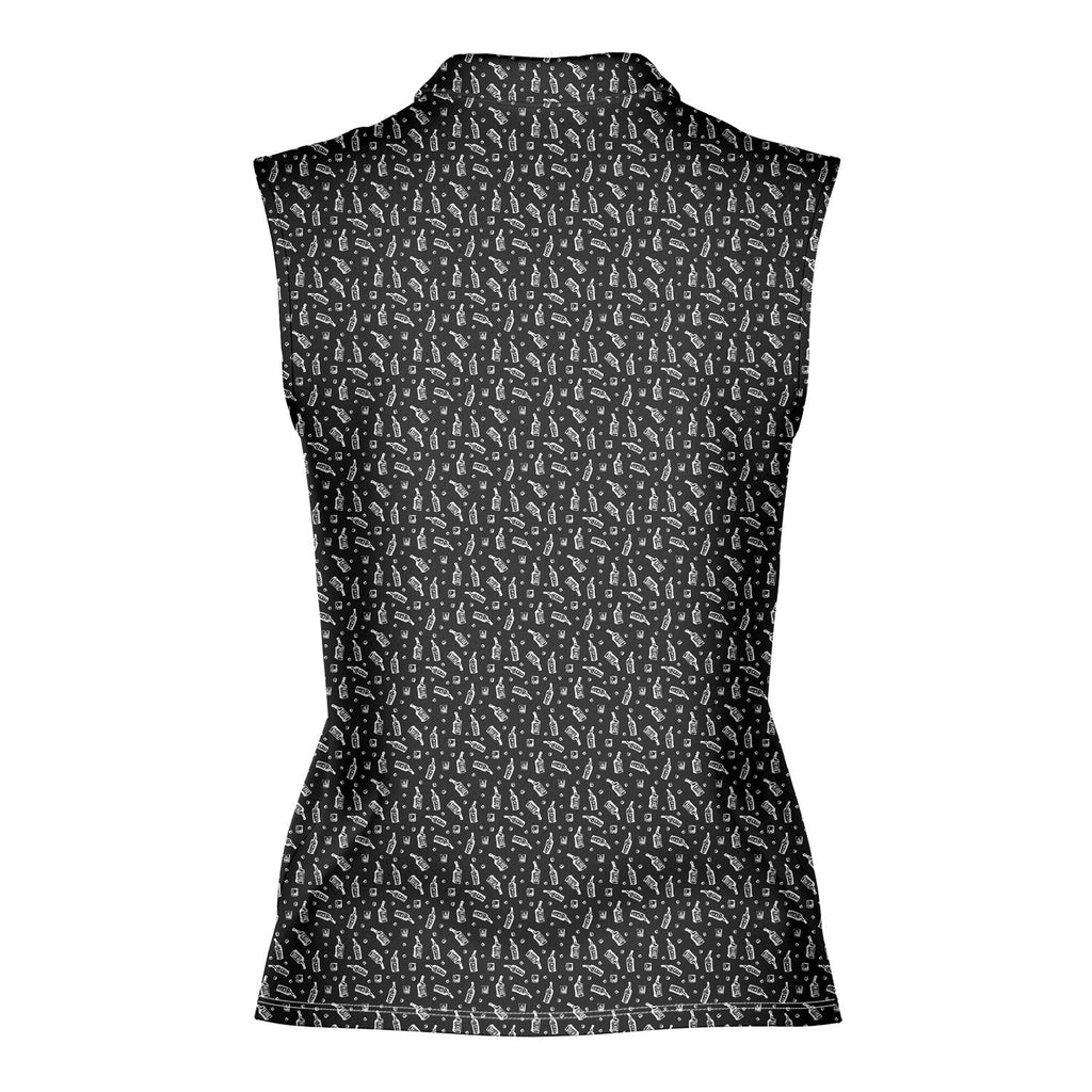 Whiskey Dickk-Women Sleeveless Polo Shirt-Gerbera Prints