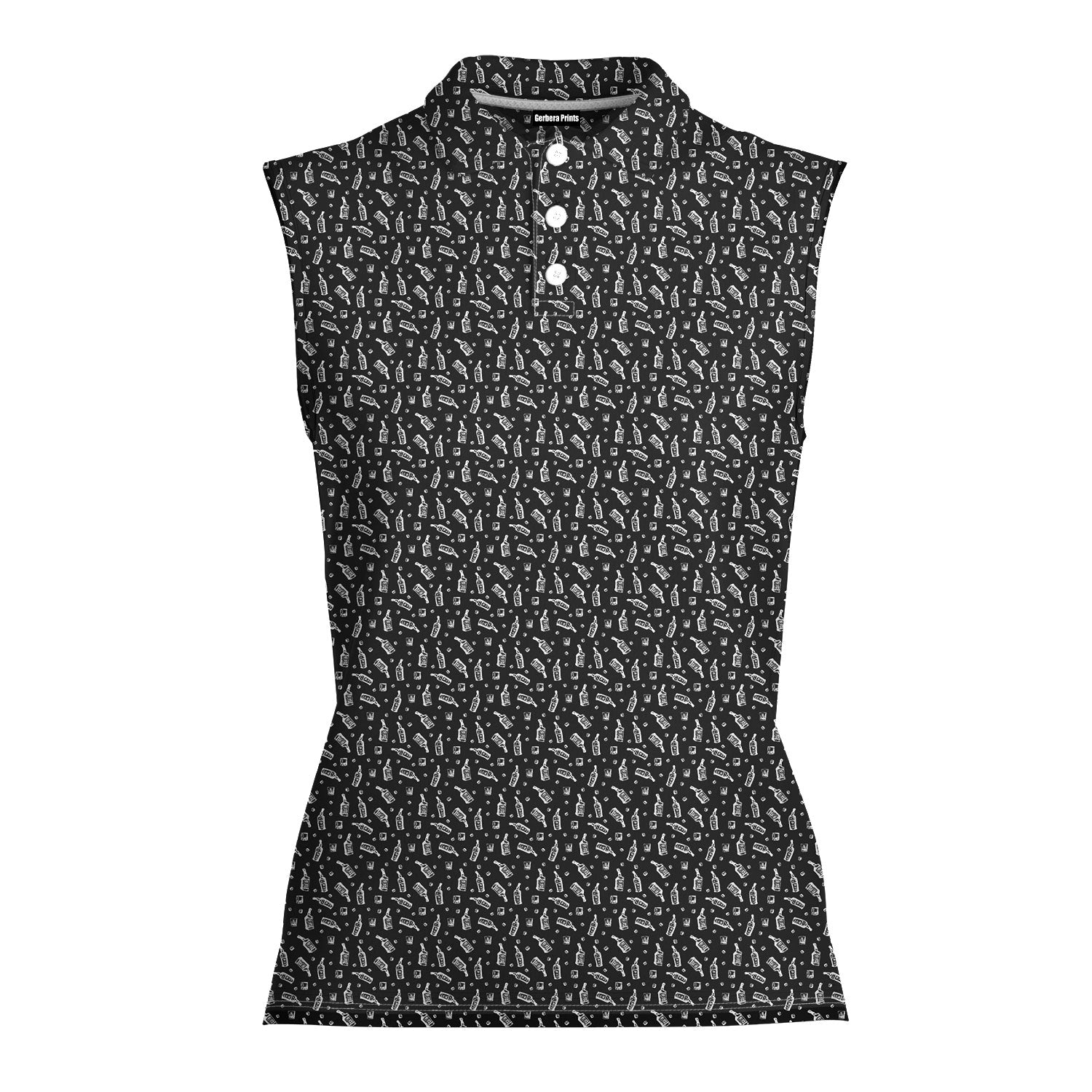 Whiskey Dickk-Women Sleeveless Polo Shirt-Gerbera Prints