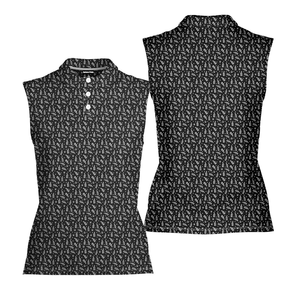Whiskey Dickk-Women Sleeveless Polo Shirt-Gerbera Prints