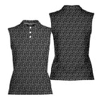 Whiskey Dickk-Women Sleeveless Polo Shirt-Gerbera Prints