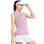 Camel Toe-Women Sleeveless Polo Shirt-Gerbera Prints