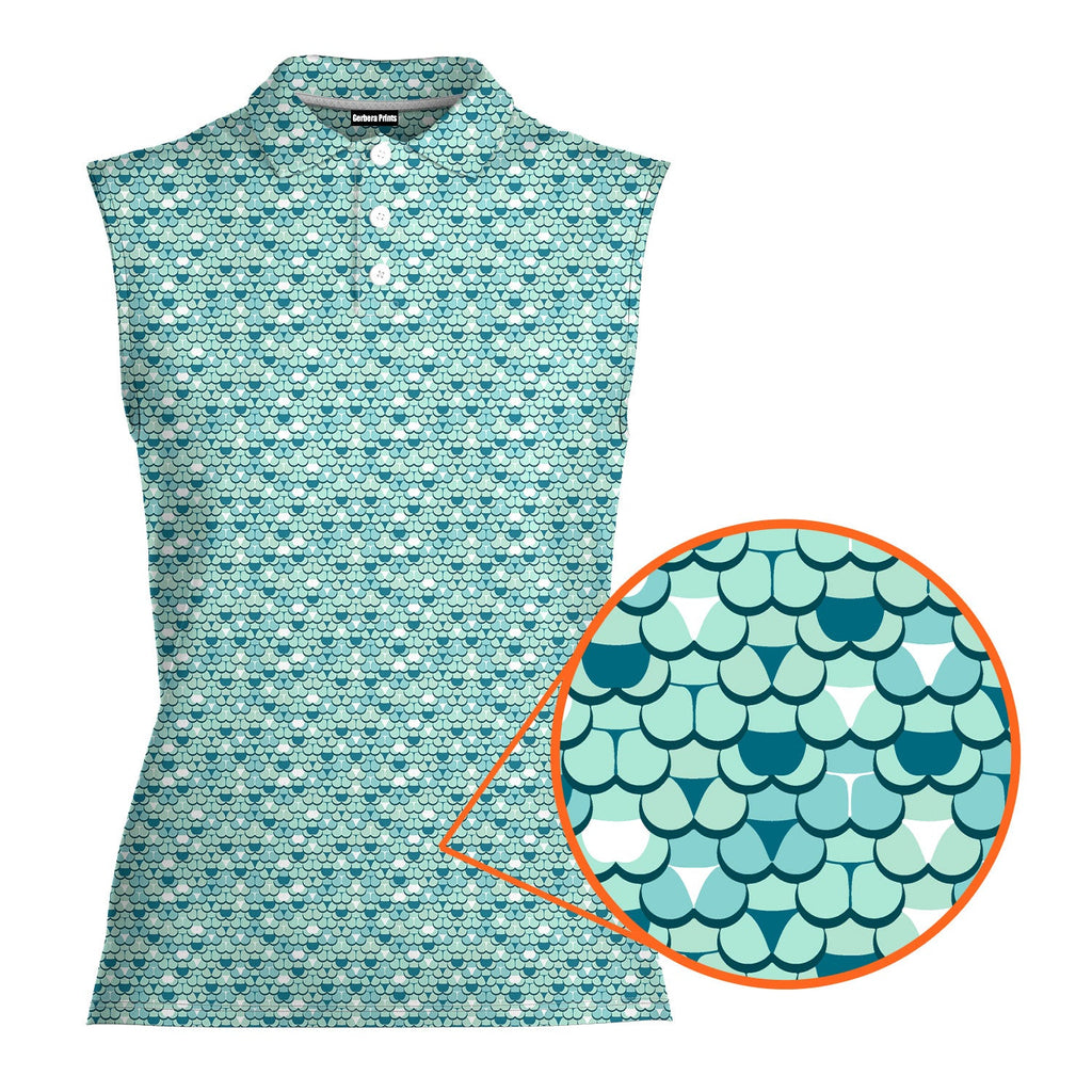 Badonkadonk-Women Sleeveless Polo Shirt-Gerbera Prints