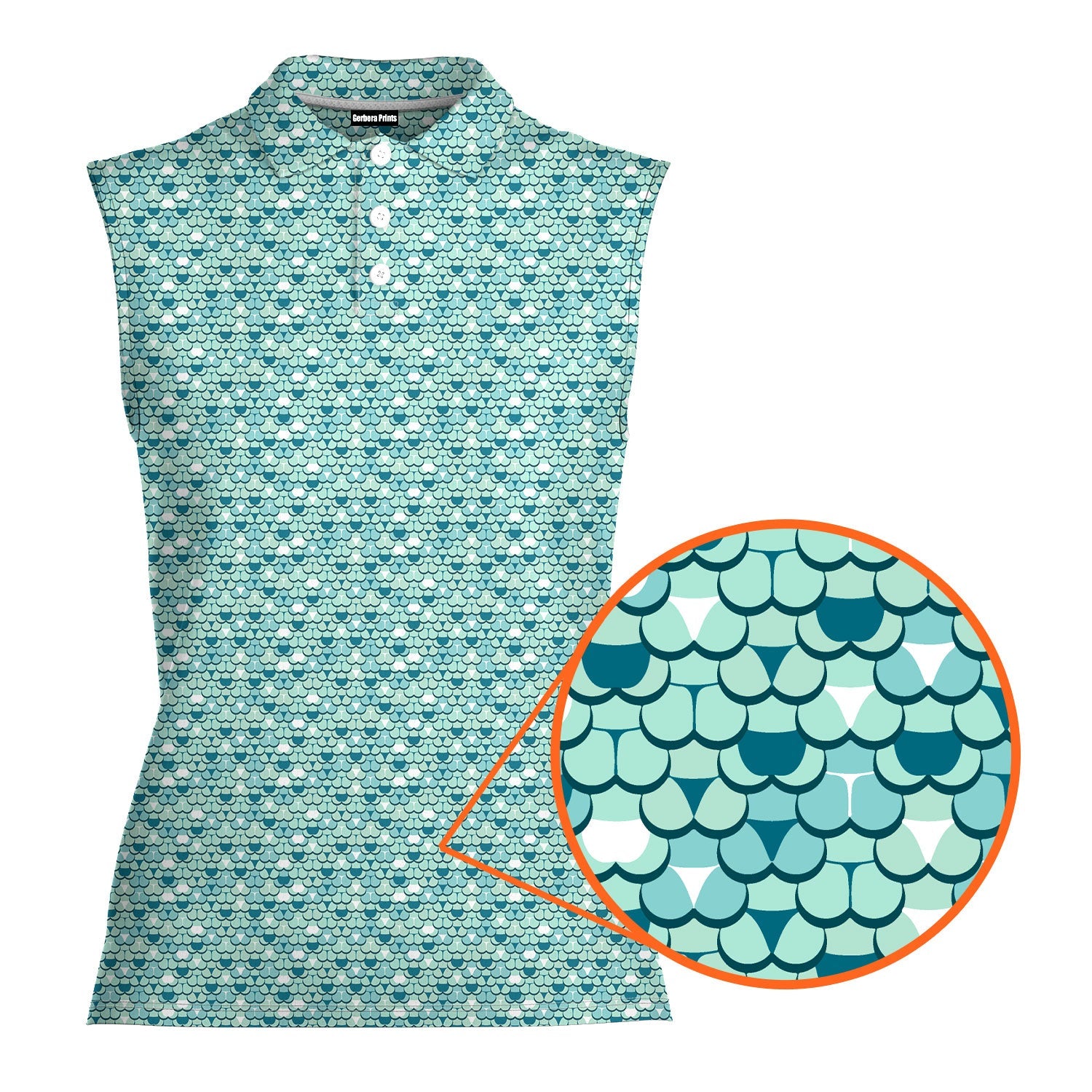 Badonkadonk-Women Sleeveless Polo Shirt-Gerbera Prints