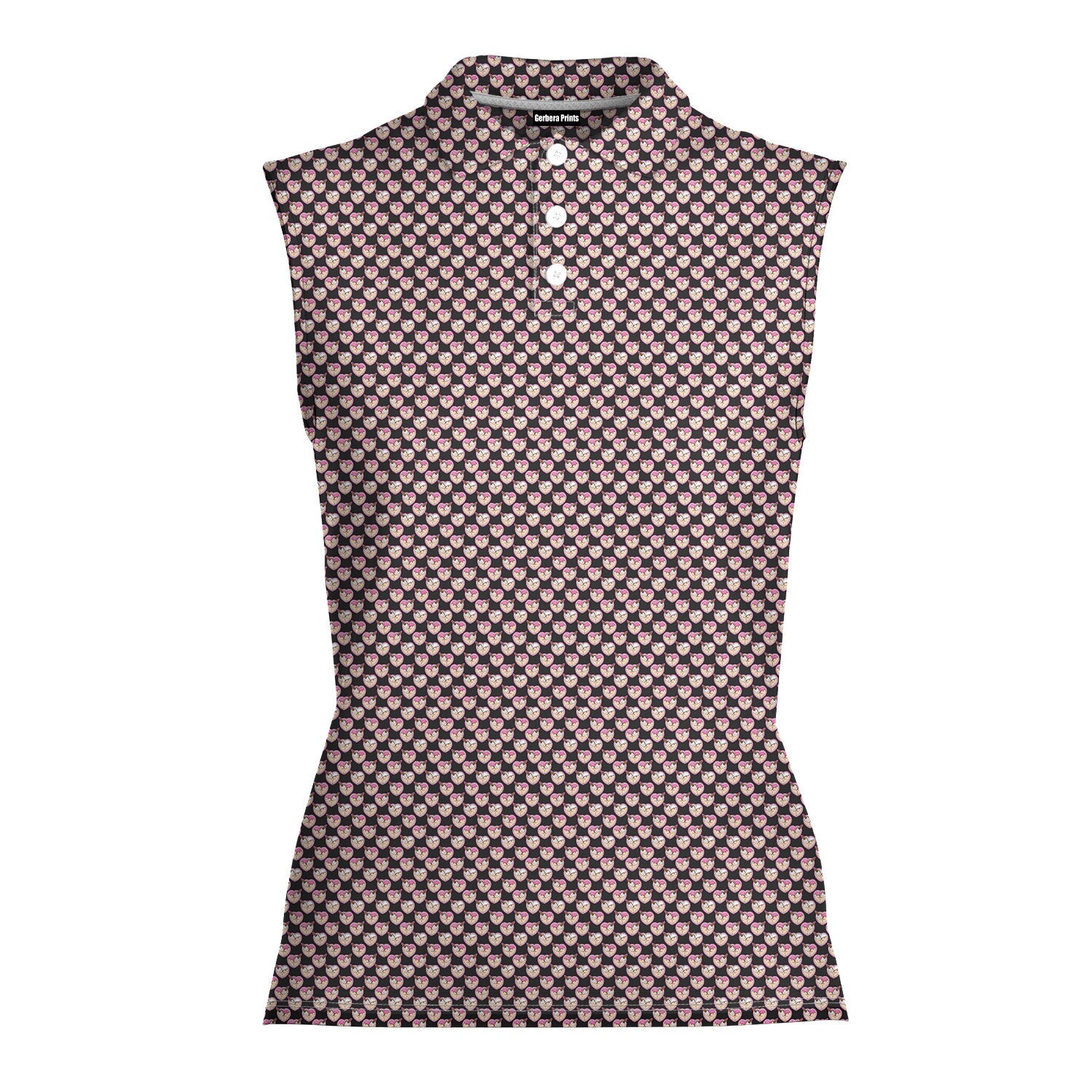 Whip Cream Dream-Women Sleeveless Polo Shirt-Gerbera Prints