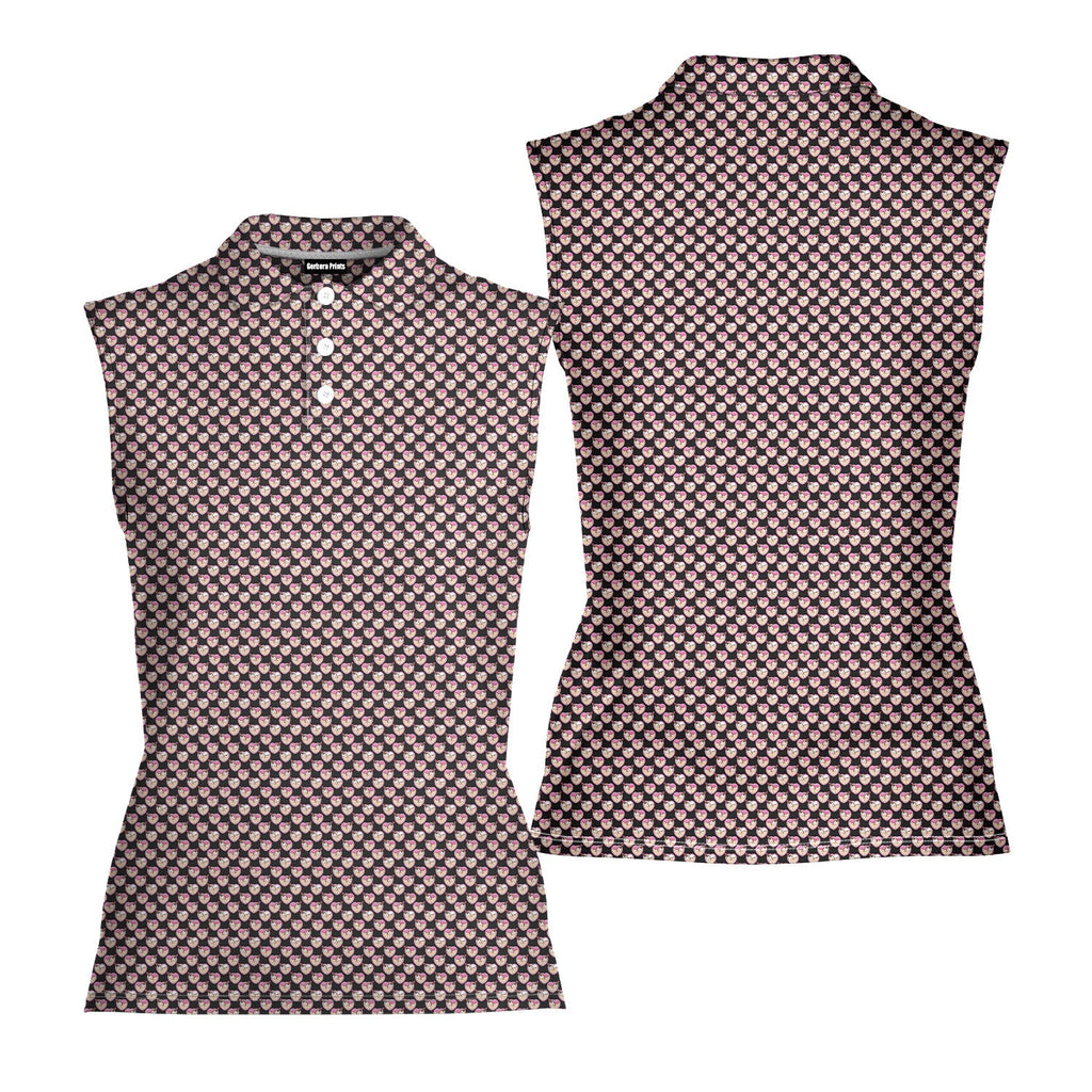 Whip Cream Dream-Women Sleeveless Polo Shirt-Gerbera Prints