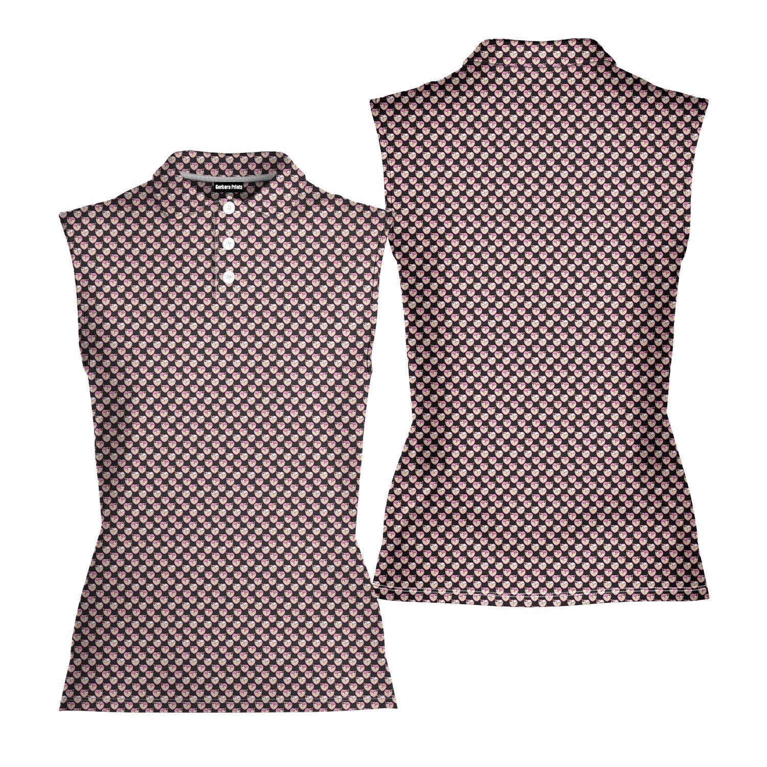 Whip Cream Dream-Women Sleeveless Polo Shirt-Gerbera Prints