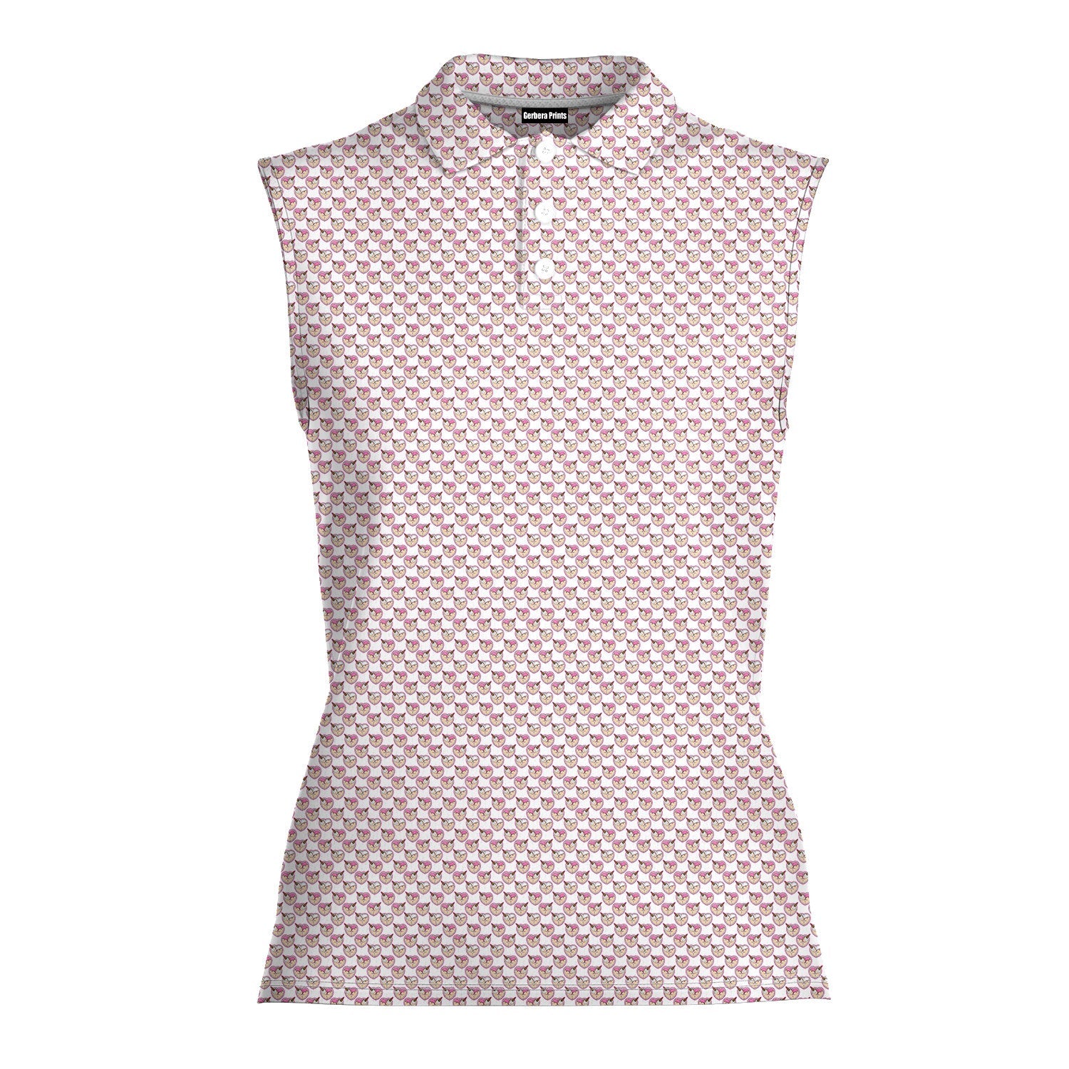 Whip Cream Dream-Women Sleeveless Polo Shirt-Gerbera Prints