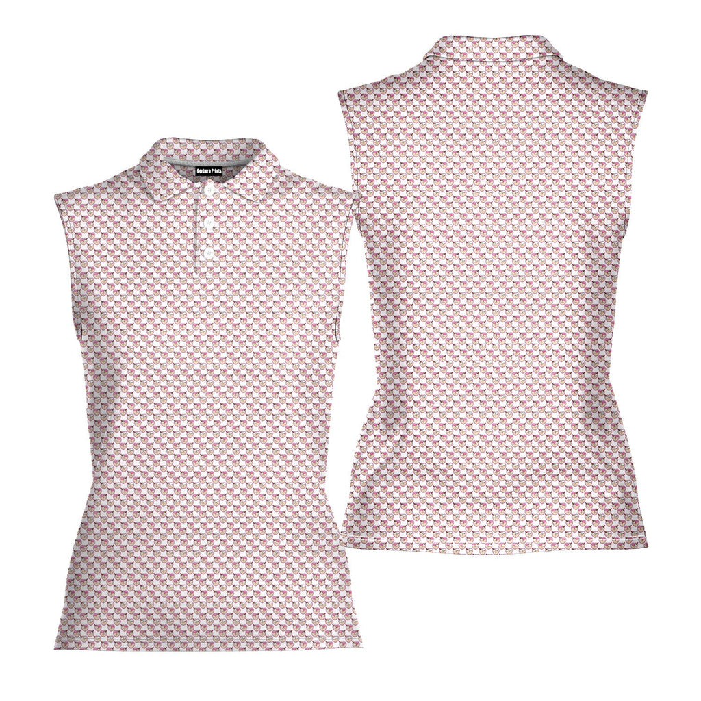 Whip Cream Dream-Women Sleeveless Polo Shirt-Gerbera Prints