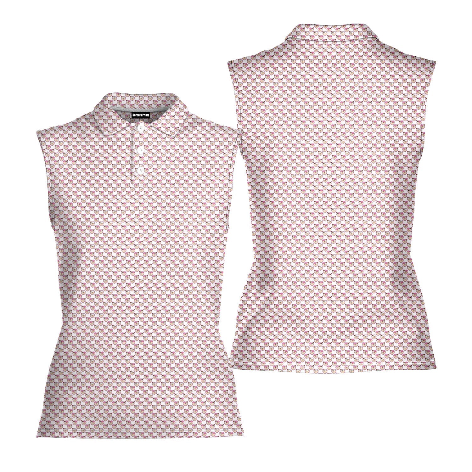 Whip Cream Dream-Women Sleeveless Polo Shirt-Gerbera Prints