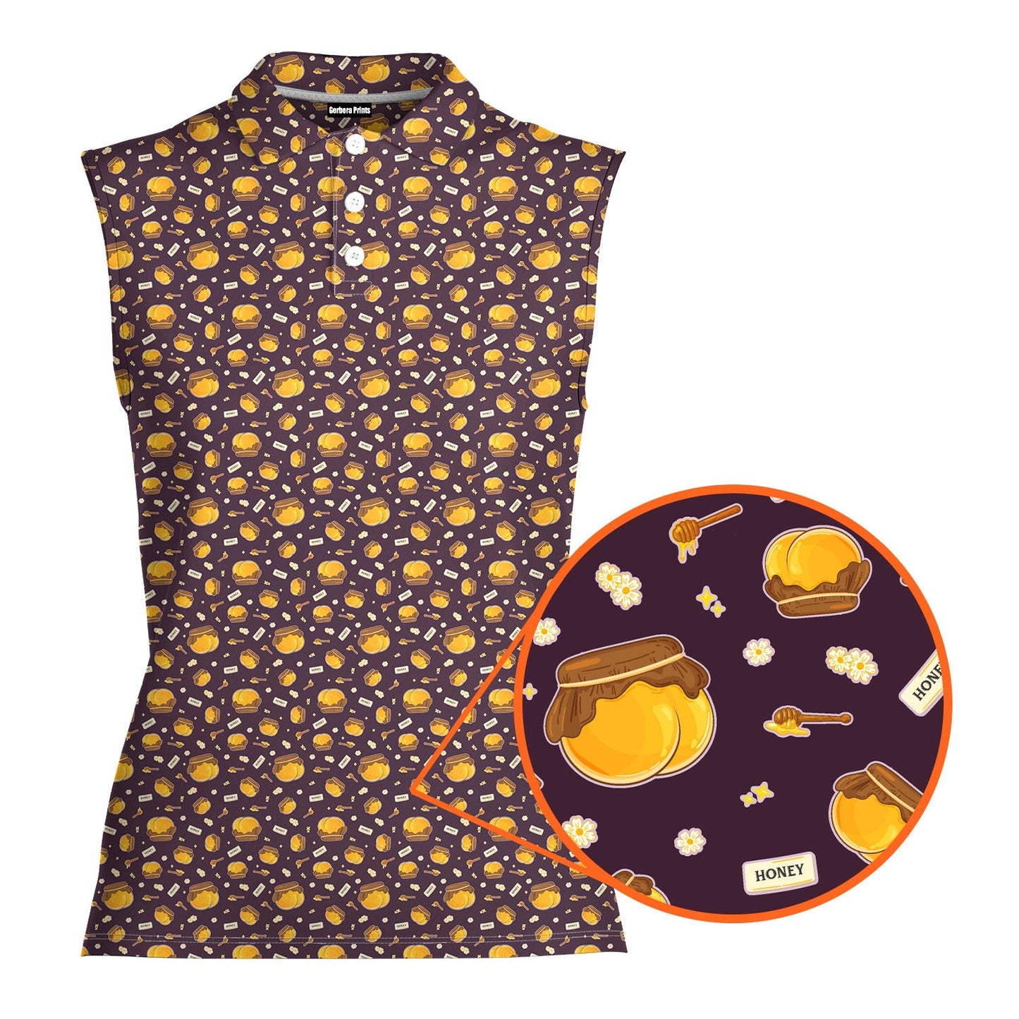 Honey Pot - Ladies Sleeveless Golf Polo Shirt 