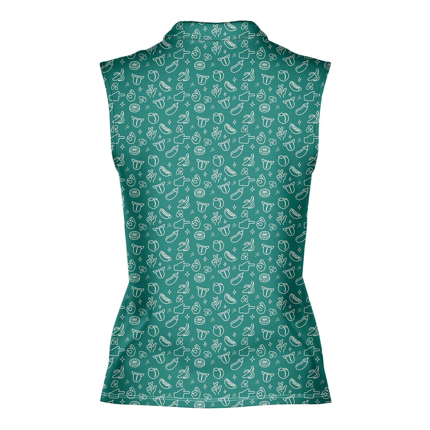 Risky Text - Ladies Sleeveless Golf Polo Shirt