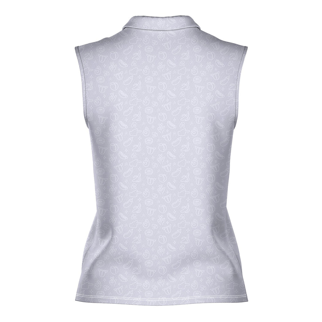 Risky Text - Ladies Sleeveless Golf Polo Shirt