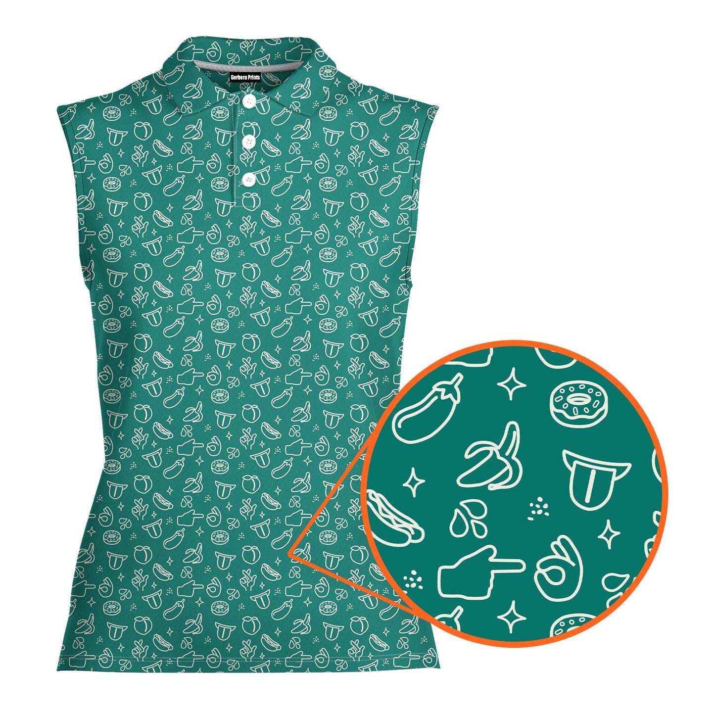 Risky Text - Ladies Sleeveless Golf Polo Shirt