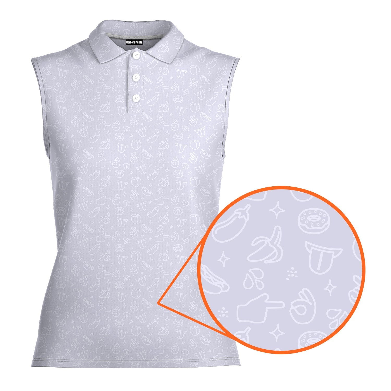 Risky Text - Ladies Sleeveless Golf Polo Shirt