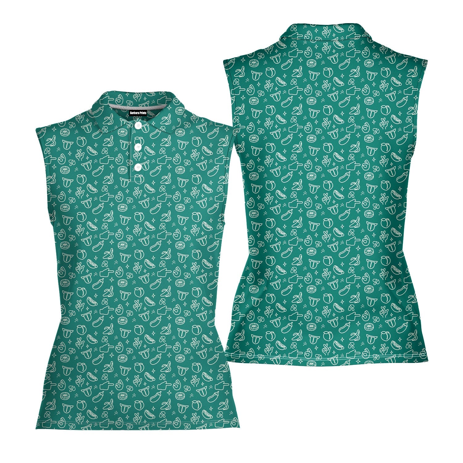 Risky Text - Ladies Sleeveless Golf Polo Shirt