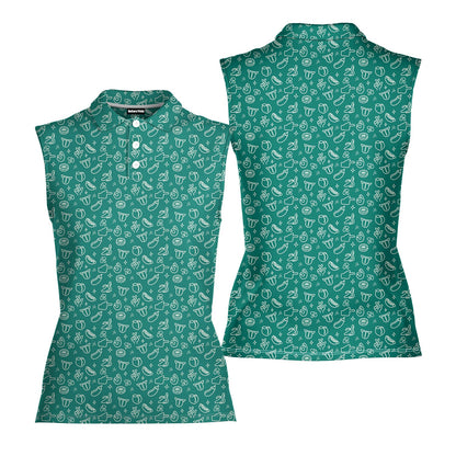 Risky Text - Ladies Sleeveless Golf Polo Shirt