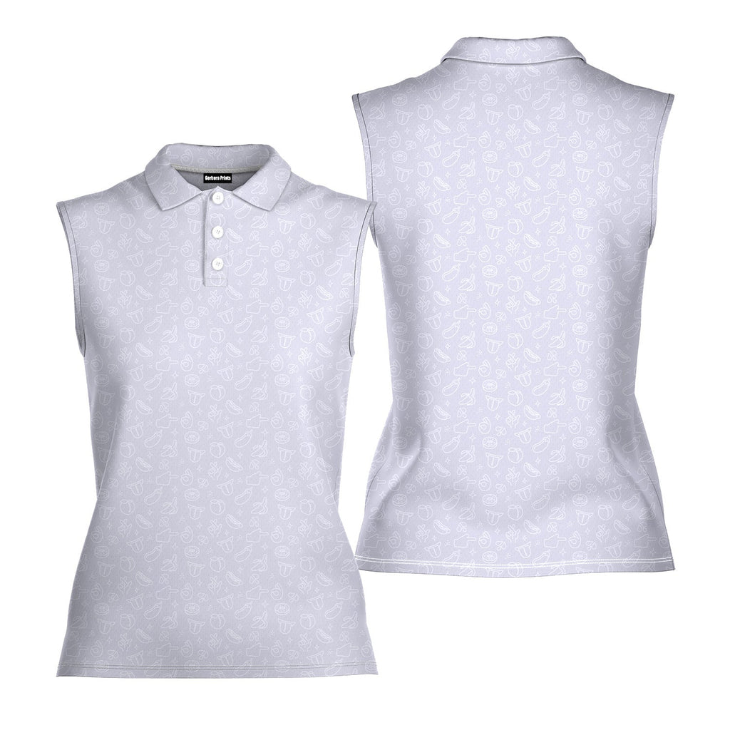 Risky Text - Ladies Sleeveless Golf Polo Shirt