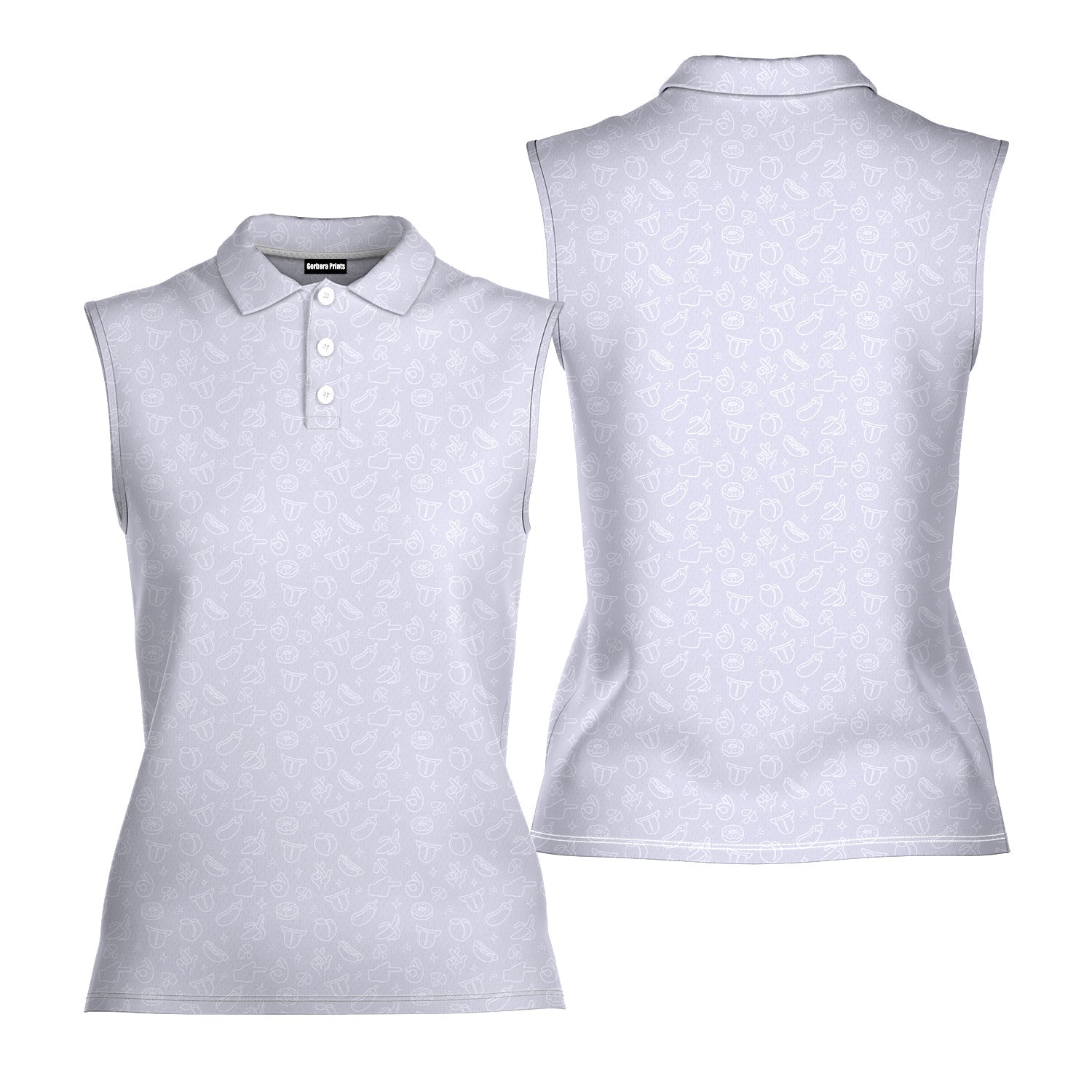 Risky Text - Ladies Sleeveless Golf Polo Shirt