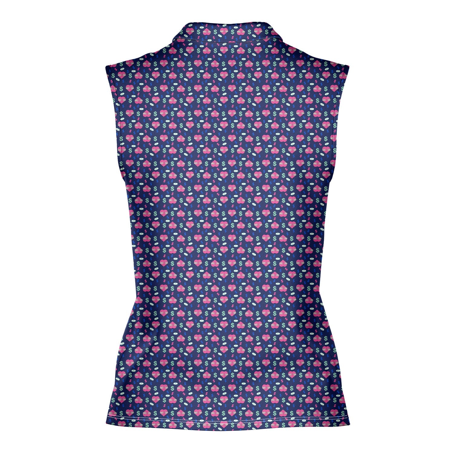 Booty Money-Women Sleeveless Polo Shirt-Gerbera Prints