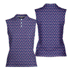 Booty Money-Women Sleeveless Polo Shirt-Gerbera Prints