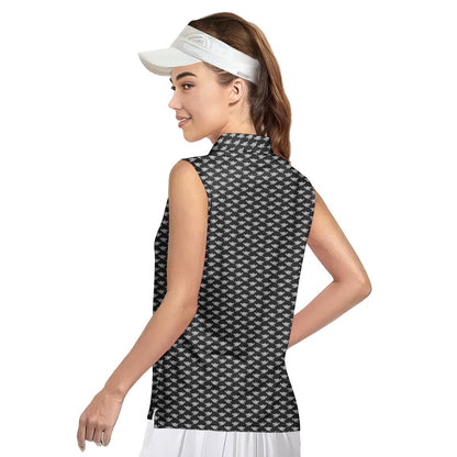 Shaking Hands Skeleton - Ladies Sleeveless Golf Polo Shirt