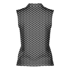 Shaking Hands Skeleton-Women Sleeveless Polo Shirt-Gerbera Prints