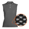 Shaking Hands Skeleton-Women Sleeveless Polo Shirt-Gerbera Prints