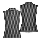 Shaking Hands Skeleton-Women Sleeveless Polo Shirt-Gerbera Prints