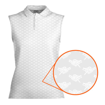 Shaking Hands Skeleton - Ladies Sleeveless Golf Polo Shirt