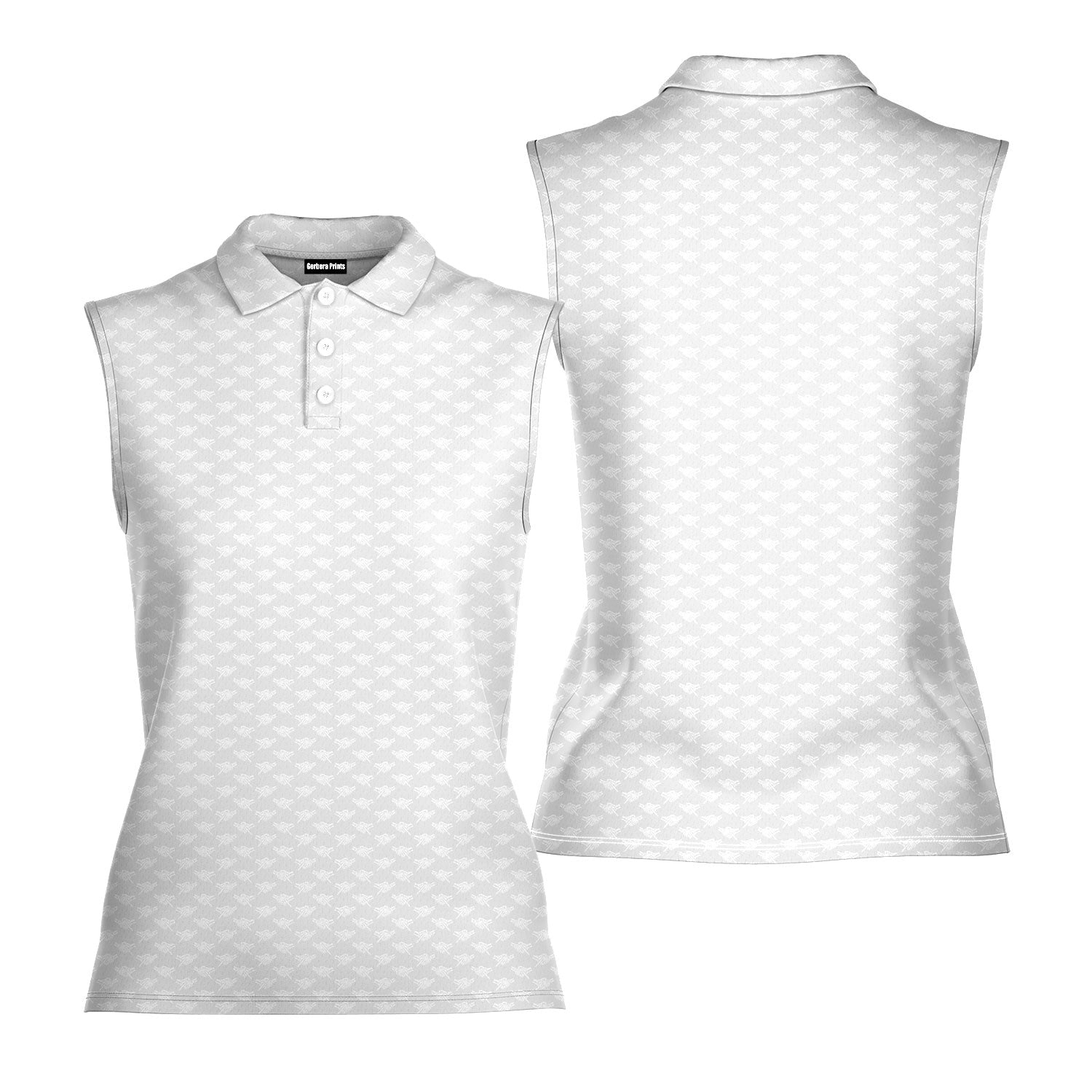 Shaking Hands Skeleton-Women Sleeveless Polo Shirt-Gerbera Prints