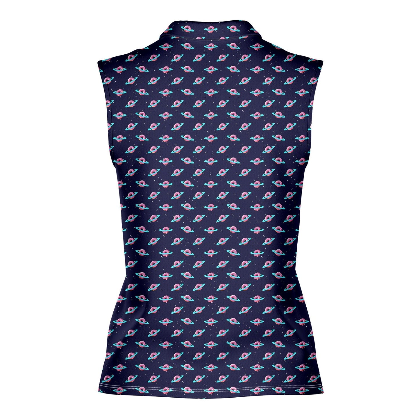 Donut Planet - Ladies Sleeveless Golf Polo Shirt 