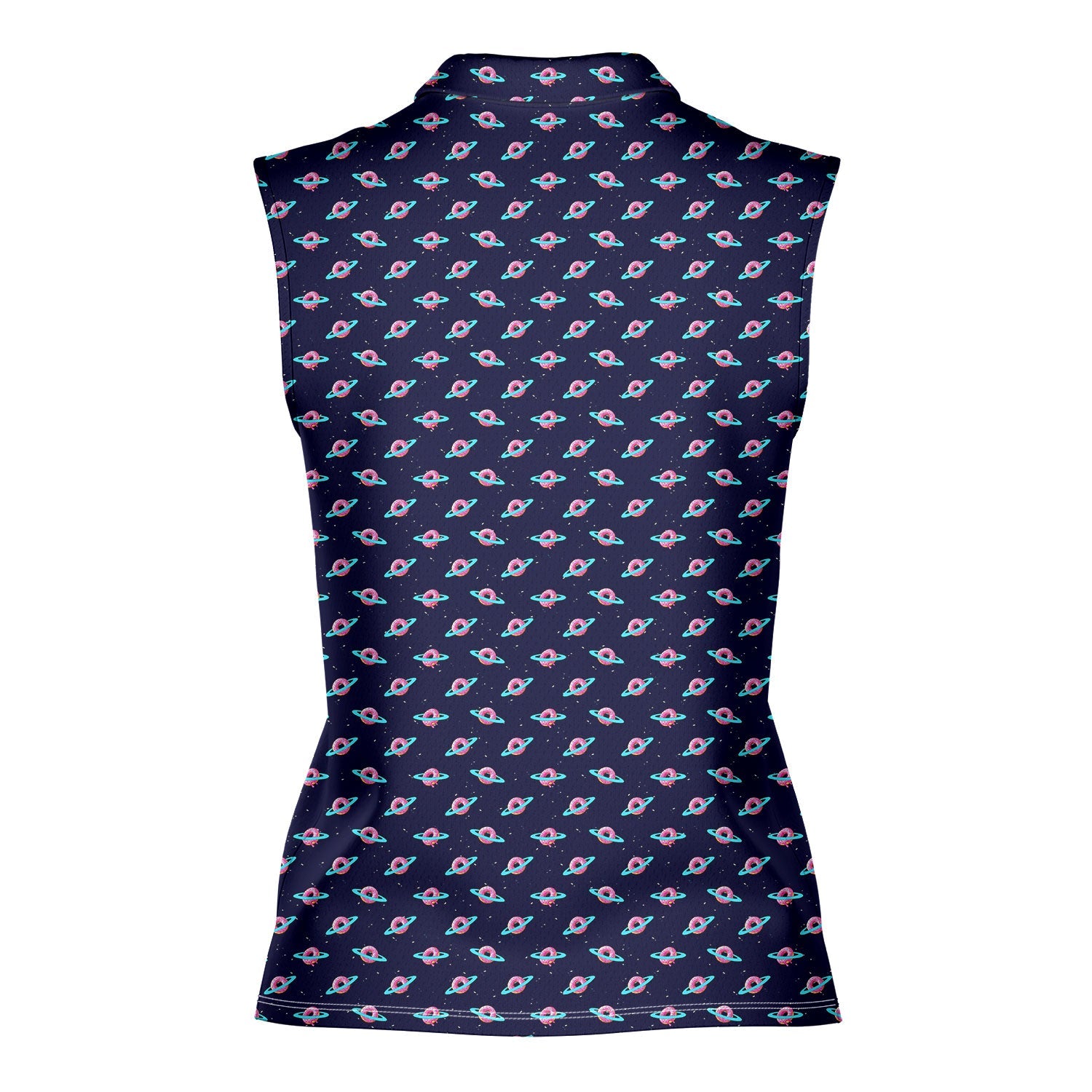 Donut Planet-Women Sleeveless Polo Shirt-Gerbera Prints