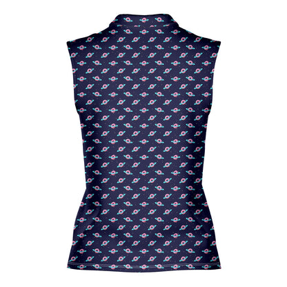 Donut Planet - Ladies Sleeveless Golf Polo Shirt 
