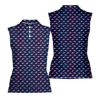 Donut Planet-Women Sleeveless Polo Shirt-Gerbera Prints