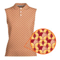 Sweet Peach-Women Sleeveless Polo Shirt-Gerbera Prints