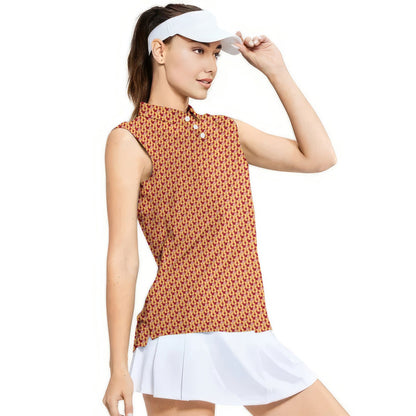 Sweet Peach - Ladies Sleeveless Golf Polo Shirt