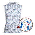 America Golf-Women Sleeveless Polo Shirt-Gerbera Prints