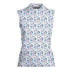 America Golf-Women Sleeveless Polo Shirt-Gerbera Prints