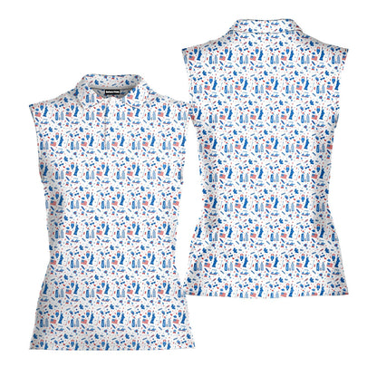 America Golf - Ladies Sleeveless Golf Polo Shirt