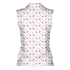 Just Vibin-Women Sleeveless Polo Shirt-Gerbera Prints