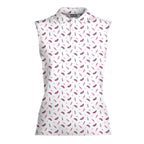 Just Vibin-Women Sleeveless Polo Shirt-Gerbera Prints