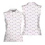 Just Vibin-Women Sleeveless Polo Shirt-Gerbera Prints