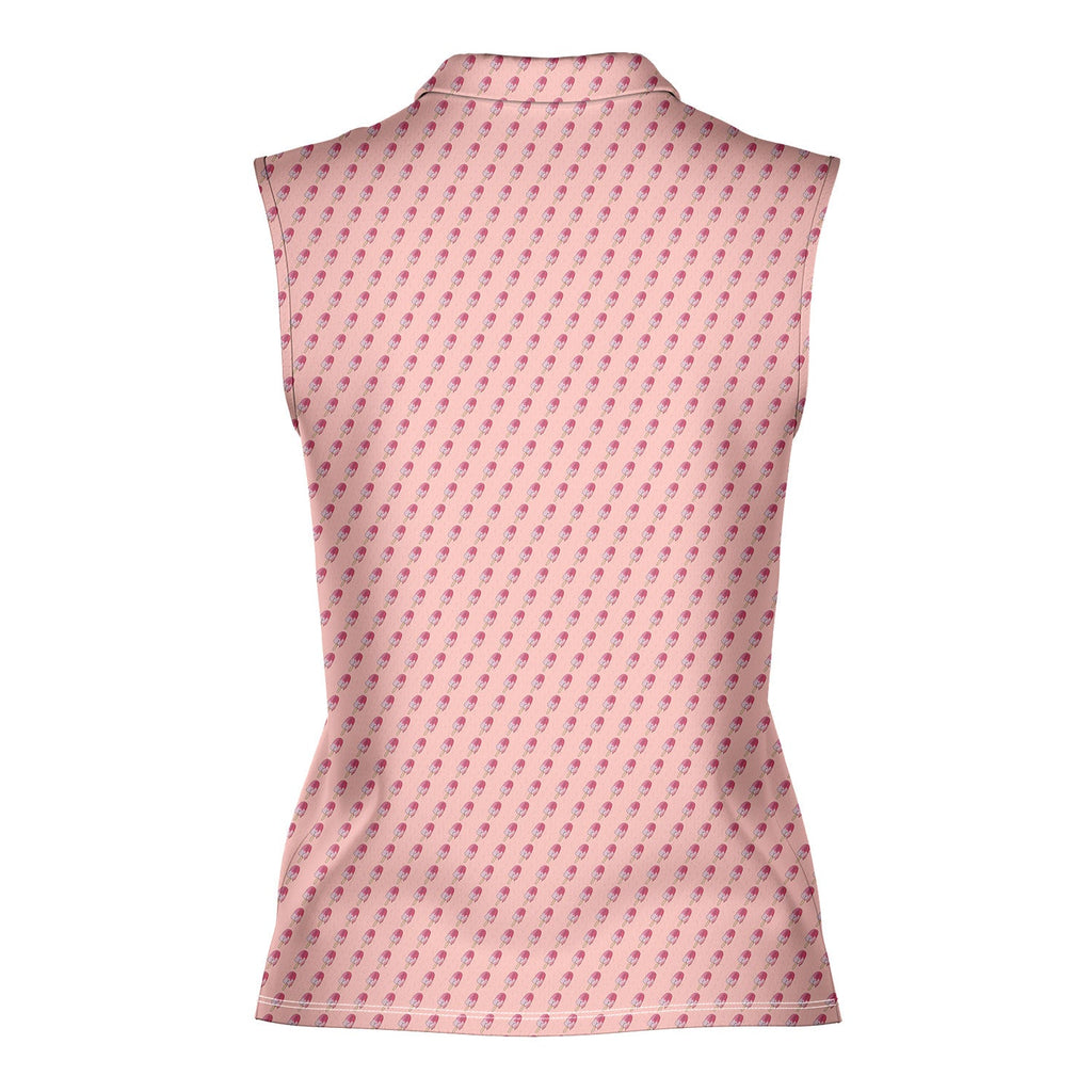Ice Cream-Women Sleeveless Polo Shirt-Gerbera Prints