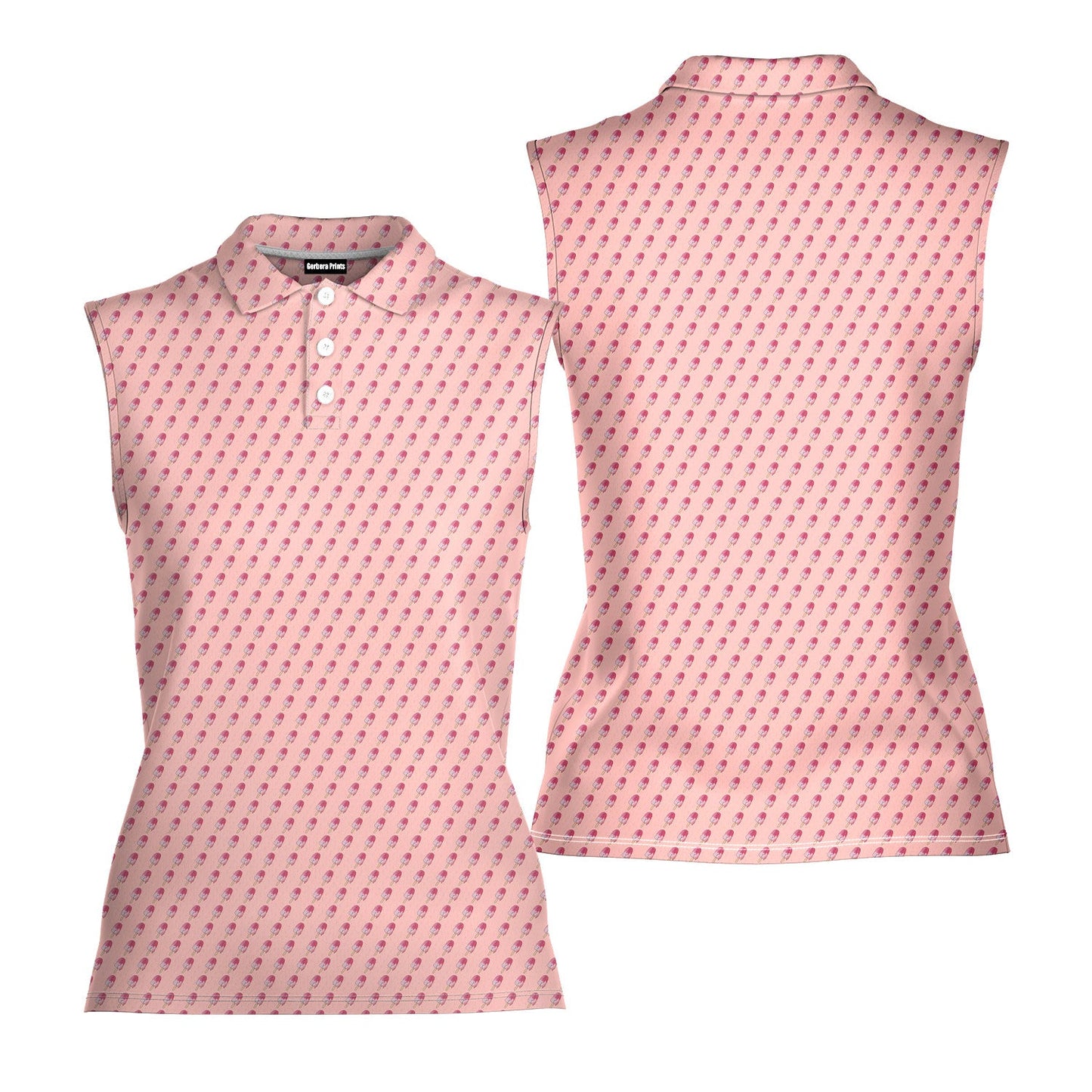 Ice Cream - Ladies Sleeveless Golf Polo Shirt