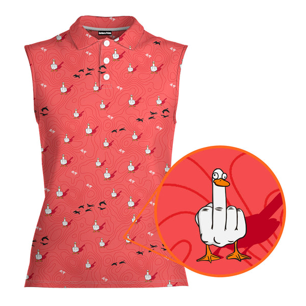 Duck You - Ladies Sleeveless Golf Polo Shirt 