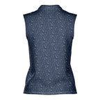 The American-Women Sleeveless Polo Shirt-Gerbera Prints