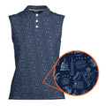 The American-Women Sleeveless Polo Shirt-Gerbera Prints