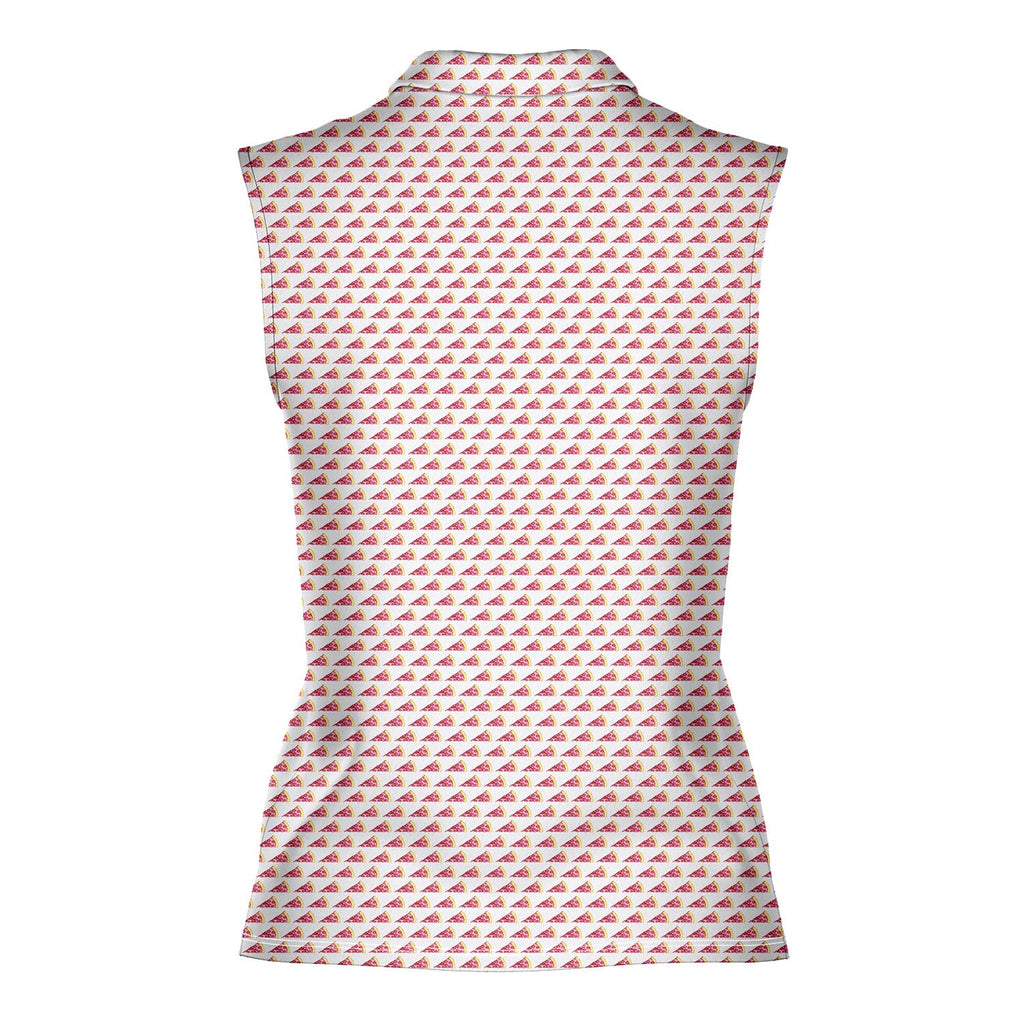 Pizza Slut-Women Sleeveless Polo Shirt-Gerbera Prints